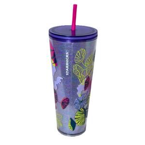 Starbucks Holo 2023 Lilac Jellyfish & Parasols NWT 24 Oz Venti Cold Cup Tumbler